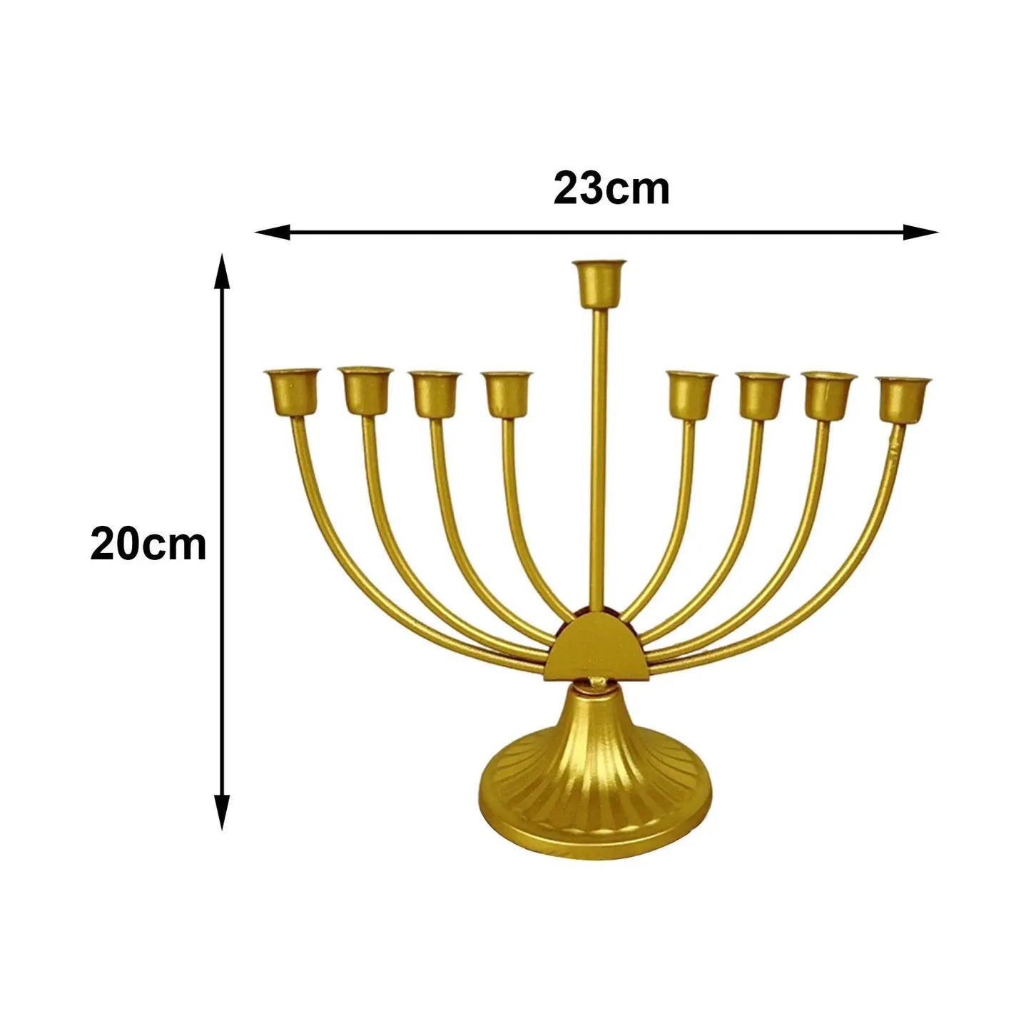 Table Jewish Candlestick Holder Wide Sturdy Base Hanukkah Decoration Menorah for Shelf Cabinet Fireplace Living Room Desk