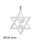 EUEAVAN 1pc Jewish Star of David Hexagram Pendant Stainless Steel Amulet Charms for Jewelry Making Necklace Supplies