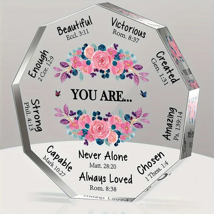 1pc Acrylic Catholic Gifts for Women for Mom Friend Lesbian Colleague Sister Christian Home Office Decorative Plaque