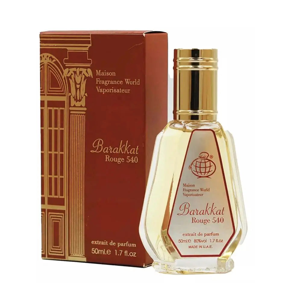 Barakkat Rouge 540 Red 50ml Perfume by Fragrance World Made in Dubai UAE Parfum