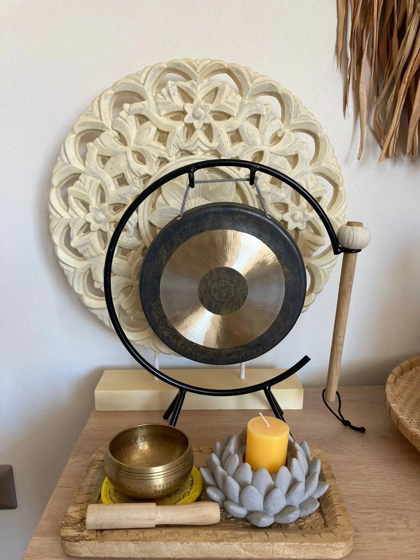 Arborea Mini Gong 6-12"Chau Gong Set Desktop Gong Hand Selected for Sound Healing or Office Small Gong