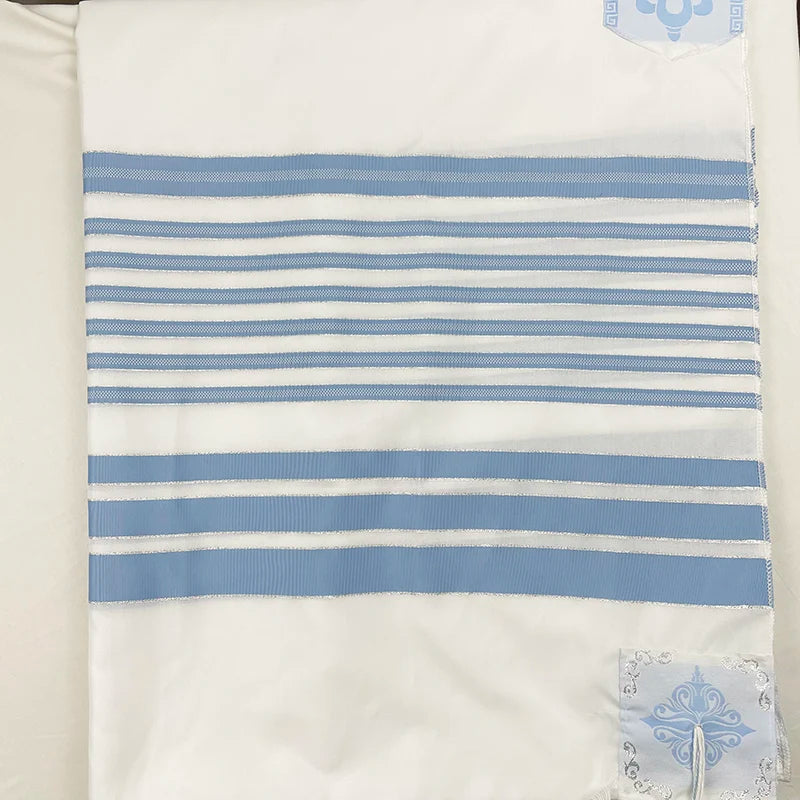 Tallit Israel Jewish Talit New Design White Color Polyester Large Size Prayer Shawl Tallit With Bag 140x190cm