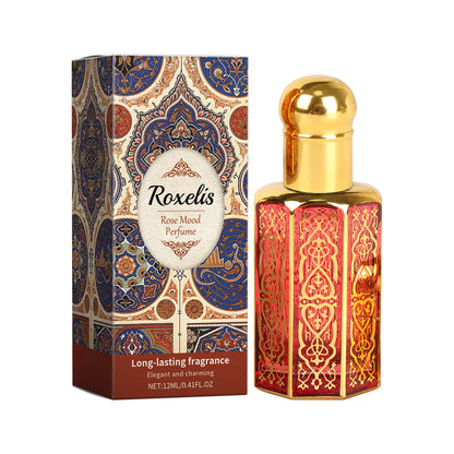 Roxelis 12ml Arab Perfume Rose Elegant Fragrance Arab Dubai Style Lasting Pheromone Dating Scent Attract Charming Rose Perfume