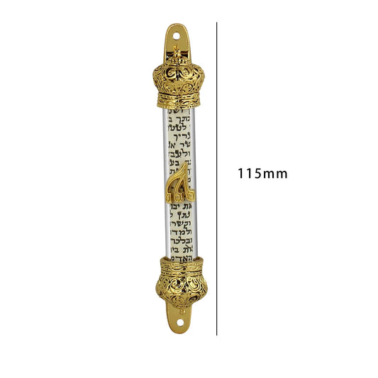 Door Mezuzah Metal Blessing Mezuzahw with Scroll Door Decoration House Religious Gift Retro Mezuzah Case Mezuzah Plaque 1x