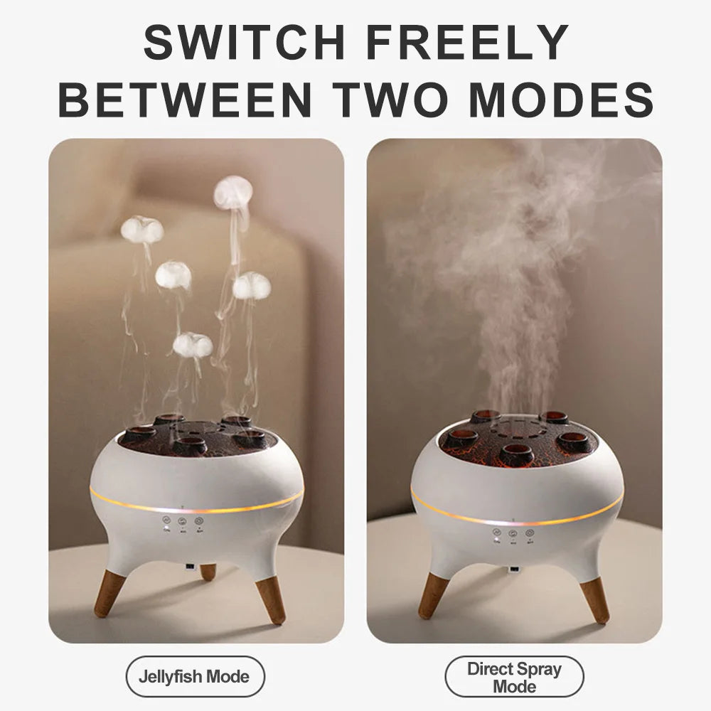 Jellyfish Aroma Diffuser Oil Diffuser with Mist Humidifier for Bedroom Home Office Spa Auto Shut-off Silent USB Aroma Humidifier