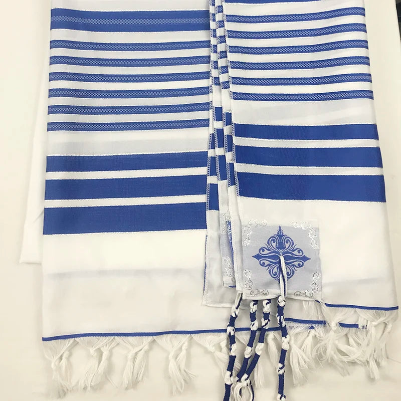 Tallit Israel Jewish Talit New Design White Color Polyester Large Size Prayer Shawl Tallit With Bag 140x190cm