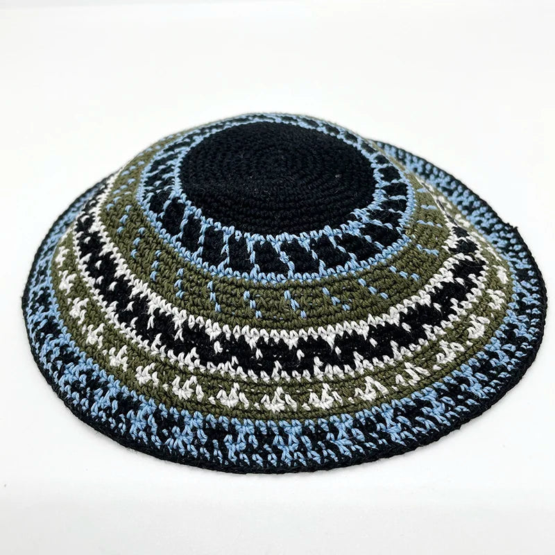 Jewish Kippah Black Hand Made Yarmulke Judaica Yamaka Kippa Yamakah Yarmulka Hat Men (15CM 5.9INCH)