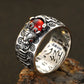 Domineering China Feng Shui Brass Pixiu Ring 2022 Amulet Wealth Good Luck Jewelry Inlaid Red Beads Copper Coin Adjustable Ring