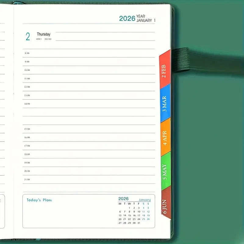 2026 Productivity Planner & Habit Tracker Set Daily Goal Setting Time Management Journal Task Tracking 400 Page Thick notebook