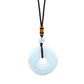 Reiki Healing Crystal Circle Donut Necklace Natural Amethyst Stone Amulet Lucky Coin Pendent Necklace Jewellry Gift Dropshipping