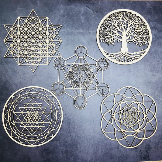 Wooden Flower Of Life Christmas Ornaments, Sacred Geometry Ornaments Home Decoration, Wood Sign Wall Art Seed of Life  Coaster