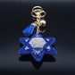2024 Judaism Hexagram Blue  Crystal Bag Accessories Women Turkey Eye Alloy Gold Color Key Chain Jewelry ojo turco KK11S05