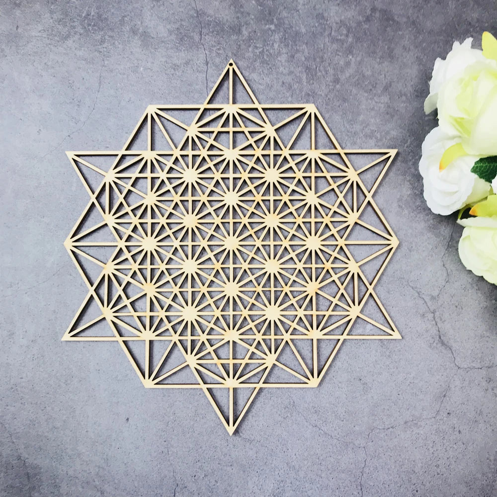 Wooden Flower Of Life Christmas Ornaments, Sacred Geometry Ornaments Home Decoration, Wood Sign Wall Art Seed of Life  Coaster