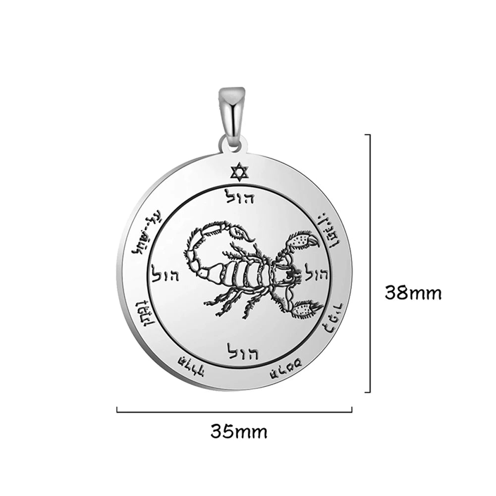 Key of Solomon Pendant for Necklace Stainless Steel Jewelry Amulet Mystical Moon Saturn Jupiter Sun Venus Mars Mercury Charms