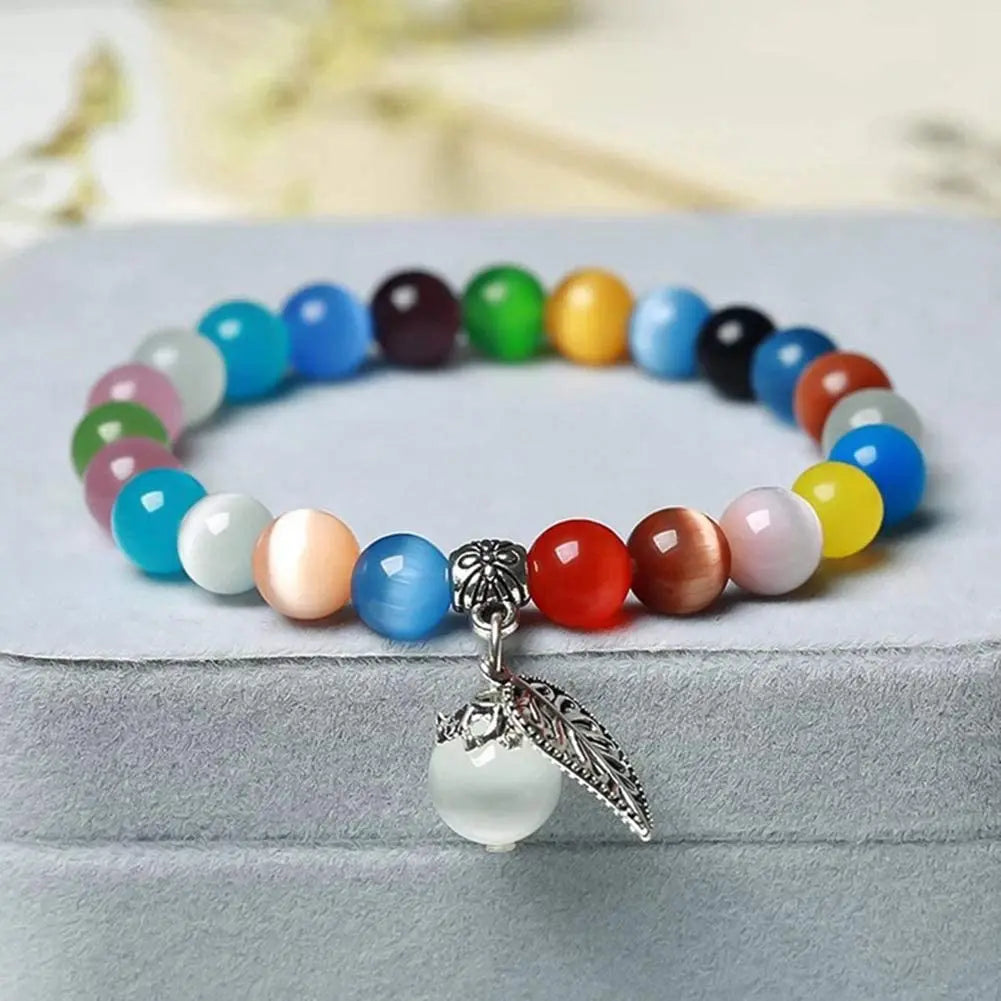 Natural Moon Stone Beads White Cat Eye Round Loose Beads 4/6/8/10/12mm Jewelry Making DIY Bracelet 15" Strand