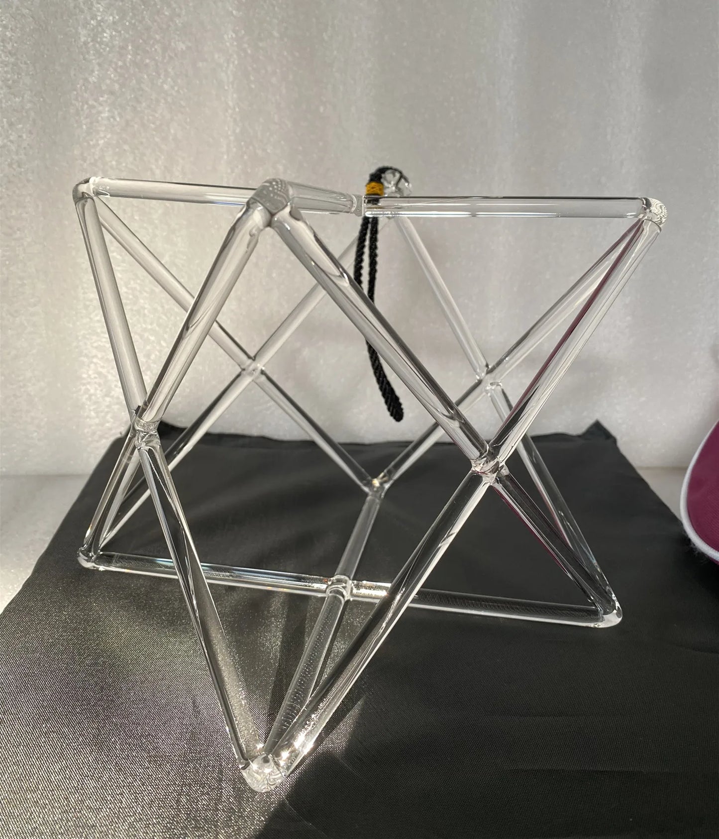 9inch clear Crystal singing Merkaba double pyramids for sound healing music therapy and chakra balancing