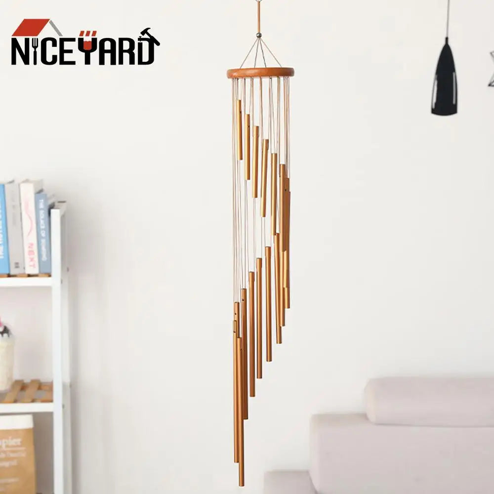 18 Tubes Wind Chimes Nordic Classic Handmade Ornament Wall Hanging Metal Wind Bells Garden Patio Outdoor Home Decoration