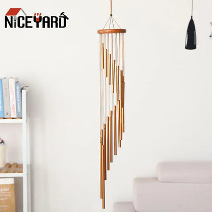 18 Tubes Wind Chimes Nordic Classic Handmade Ornament Wall Hanging Metal Wind Bells Garden Patio Outdoor Home Decoration