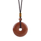 Reiki Healing Crystal Circle Donut Necklace Natural Amethyst Stone Amulet Lucky Coin Pendent Necklace Jewellry Gift Dropshipping