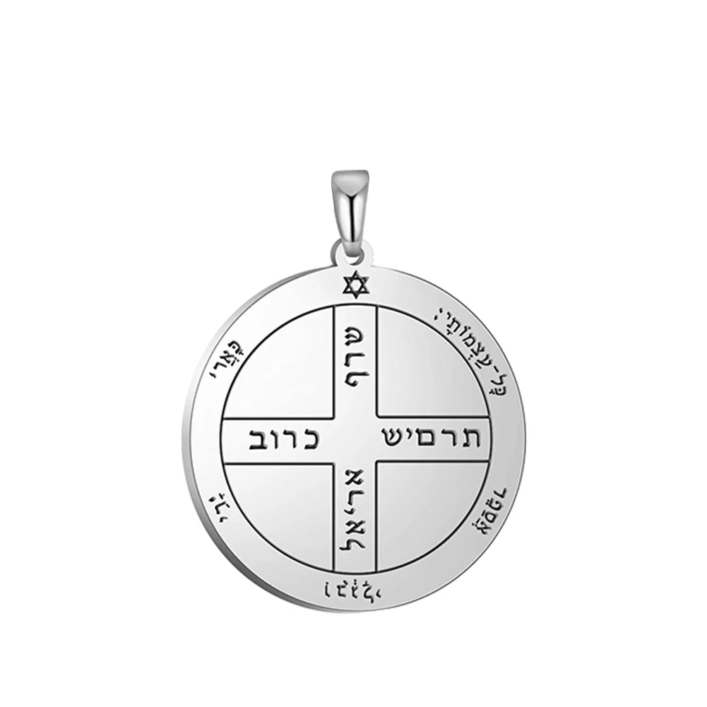 Key of Solomon Pendant for Necklace Stainless Steel Jewelry Amulet Mystical Moon Saturn Jupiter Sun Venus Mars Mercury Charms