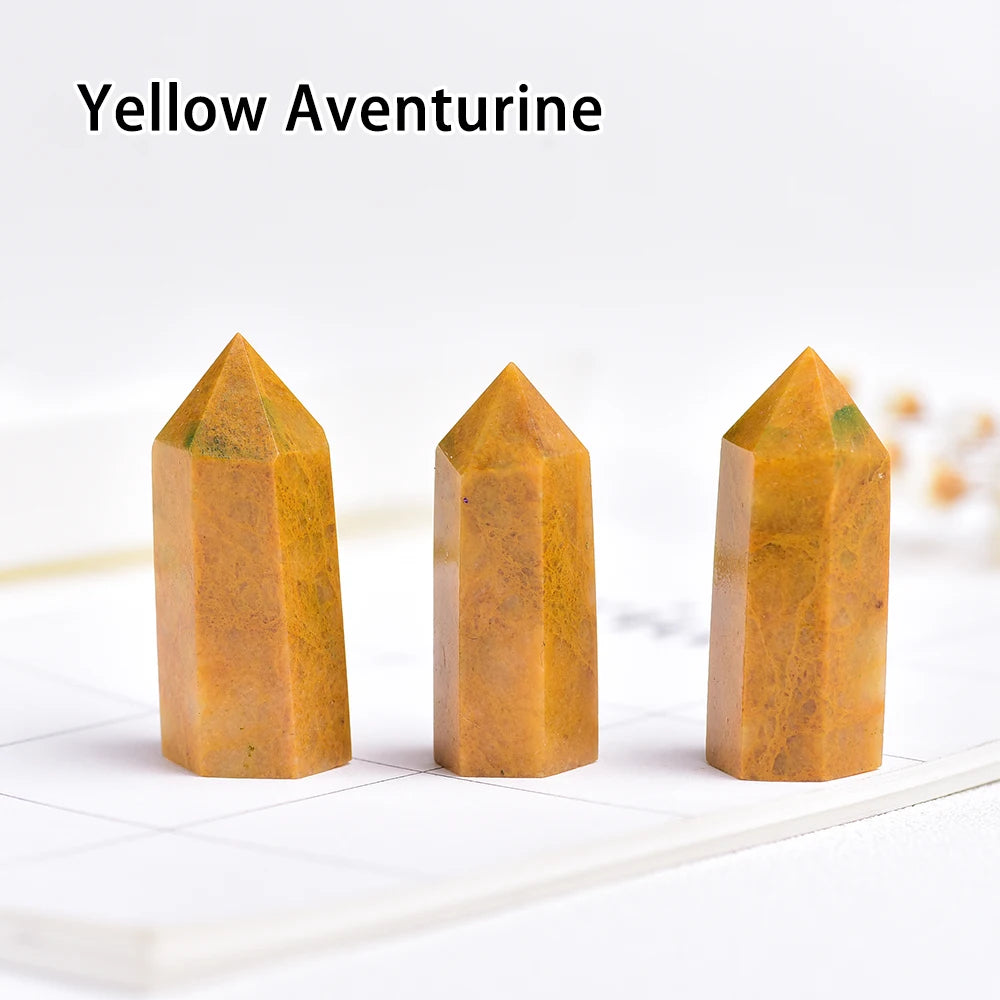 Runyangshi Crystal Point Prism Crafts Natural Stone Quartz Tower 36 Colors Energy Mineral Wand Home Decoration
