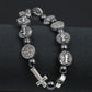 VILLWICE Catholic Rosary Bracelet St. Benedict Medal Cross Prayer Bracelets Hematite Beads Religion Jewelry Accessories