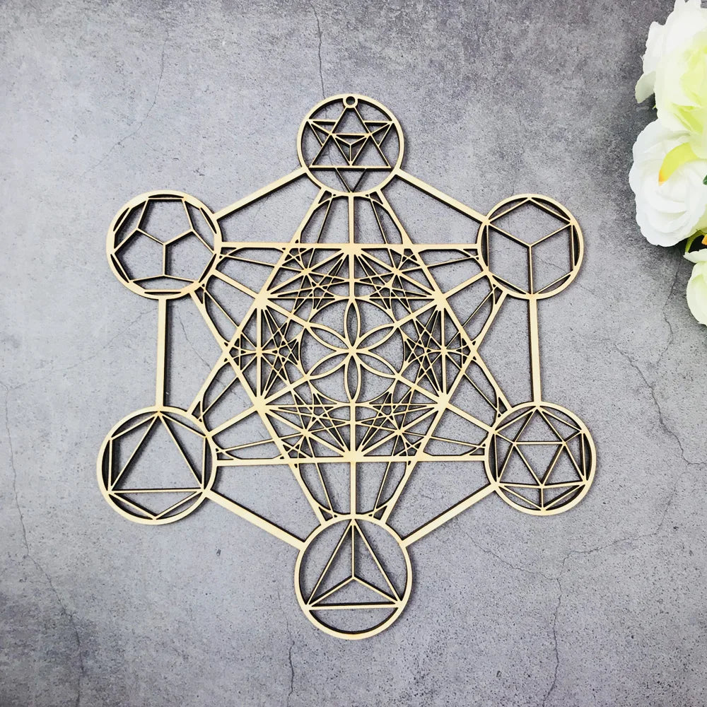 Wooden Flower Of Life Christmas Ornaments, Sacred Geometry Ornaments Home Decoration, Wood Sign Wall Art Seed of Life  Coaster