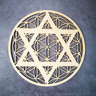 Wooden Flower Of Life Christmas Ornaments, Sacred Geometry Ornaments Home Decoration, Wood Sign Wall Art Seed of Life  Coaster