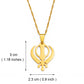 Anniyo Sikhism Necklace Pendant Sikh Khanda Jewelry Black/Gold Color Necklaces India Pakistan Malaysia Punjab Religious @009521