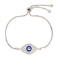 Juya Handmade Copper Adjustable Chains Micro Pave Zircon Enamel Greek Evil Eye Of Fatima Hamsa Hand Bracelets For Women Men