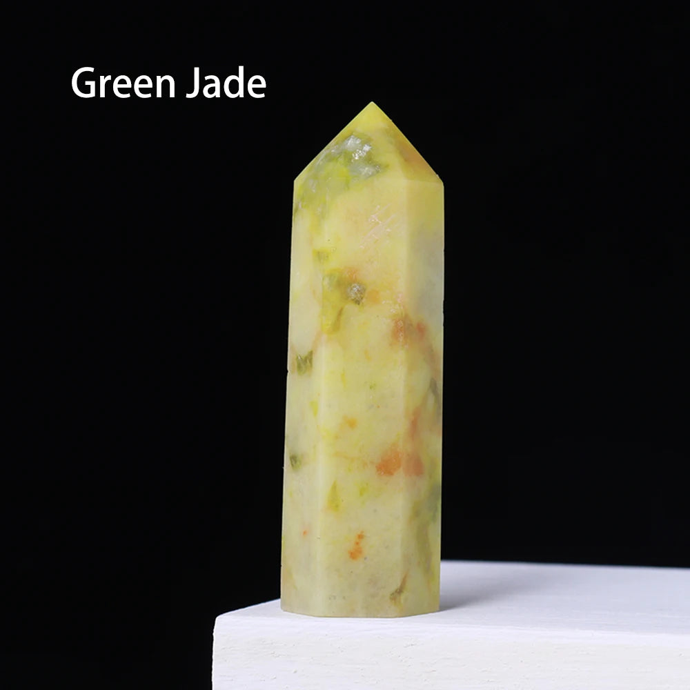 Runyangshi Crystal Point Prism Crafts Natural Stone Quartz Tower 36 Colors Energy Mineral Wand Home Decoration