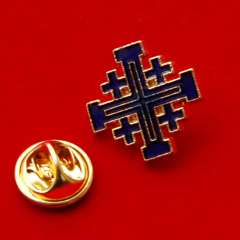 Catholic Christian Jerusalem Cross Brooch Badge religious jewelry articulos religiosos catolico church halo gifts