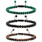 Adjustable Mini Natural Stone Lava Tiger Eye Beaded Bracelets & Bangle for Women Men Chakra Beads Braided Bracelet Charm Jewelry