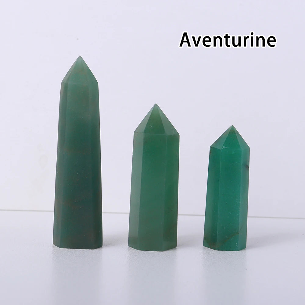 Runyangshi Crystal Point Prism Crafts Natural Stone Quartz Tower 36 Colors Energy Mineral Wand Home Decoration