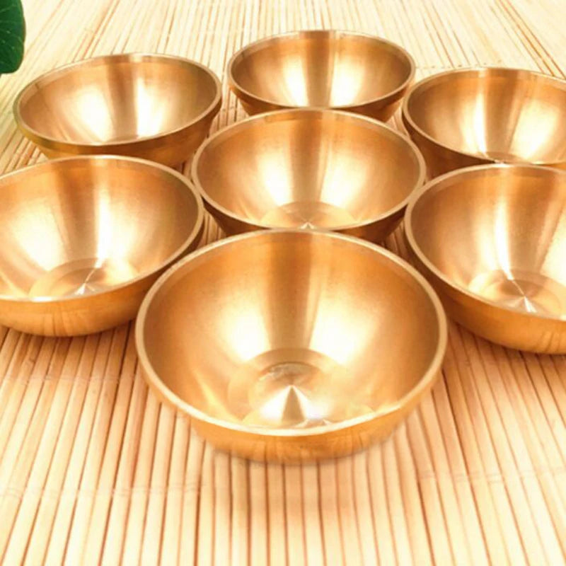 Copper Tibetan Bowl Buddha Disciples to Supply Water Meditation Mini Brass Cup Home Desk Decor