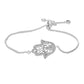 Juya Handmade Copper Adjustable Chains Micro Pave Zircon Enamel Greek Evil Eye Of Fatima Hamsa Hand Bracelets For Women Men