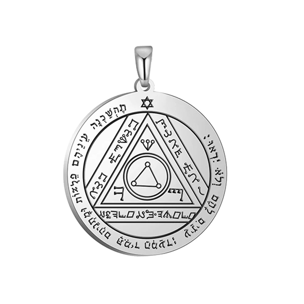 Key of Solomon Pendant for Necklace Stainless Steel Jewelry Amulet Mystical Moon Saturn Jupiter Sun Venus Mars Mercury Charms