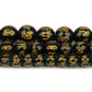 8/10mm Six Word Mantra Prayer Feng Shui Beads Black Obsidian Agate Round Buddha Beads for DIY Bracelets Jewelry Making Accsories