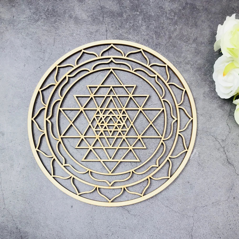 Wooden Flower Of Life Christmas Ornaments, Sacred Geometry Ornaments Home Decoration, Wood Sign Wall Art Seed of Life  Coaster