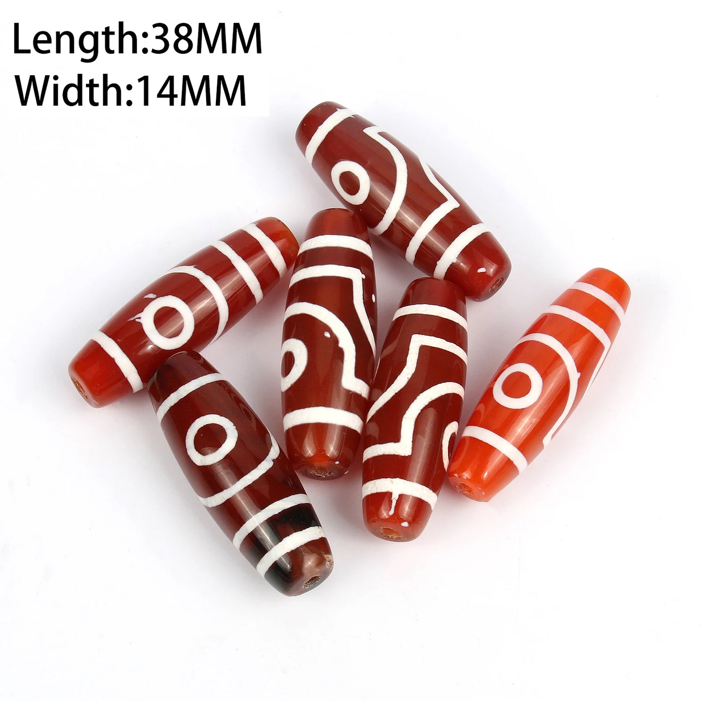 1/2pcs Prayer Mala Tibetan Mystical Dzi 3 Green Eyes Oval Beads DIY Bracelet Necklace Charms Findings For Jewelry Making 8x12mm