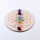 7pcs/set Natural Crystal Mixed  seven Chakra Healing Stone + Seven Star Array Wood Plate Gravel Chips Chakra Home decor Gift