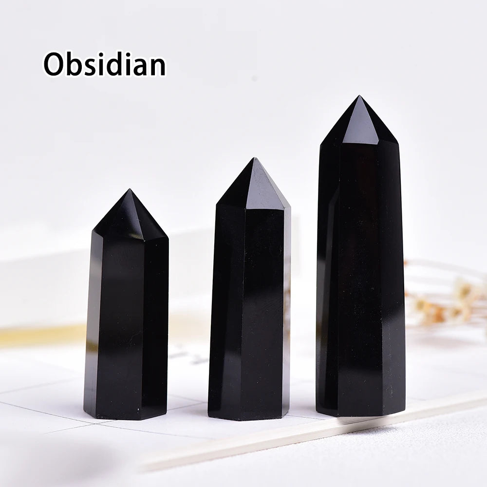 Runyangshi Crystal Point Prism Crafts Natural Stone Quartz Tower 36 Colors Energy Mineral Wand Home Decoration