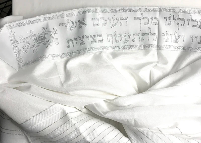 Tallit Israel Jewish Talit New Design White Color Polyester Large Size Prayer Shawl Tallit With Bag 140x190cm