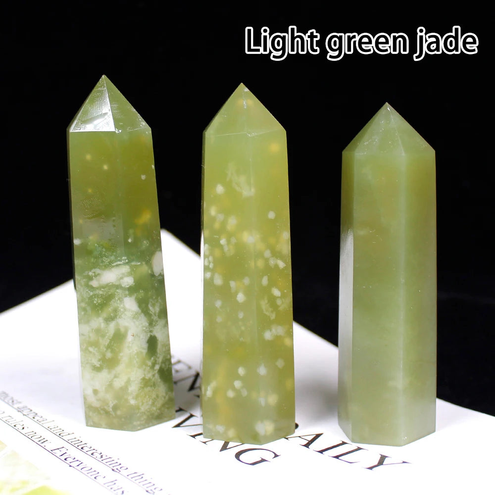 Runyangshi Crystal Point Prism Crafts Natural Stone Quartz Tower 36 Colors Energy Mineral Wand Home Decoration