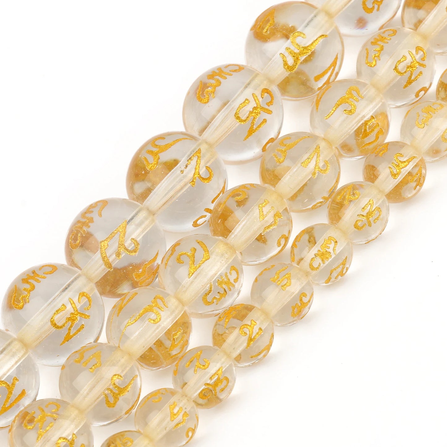 6/8/10mm Six Word Mantra Prayer Feng Shui Beads Round Shape Buddha Beads for DIY Bracelet Jewelry Making Accessories 15inches