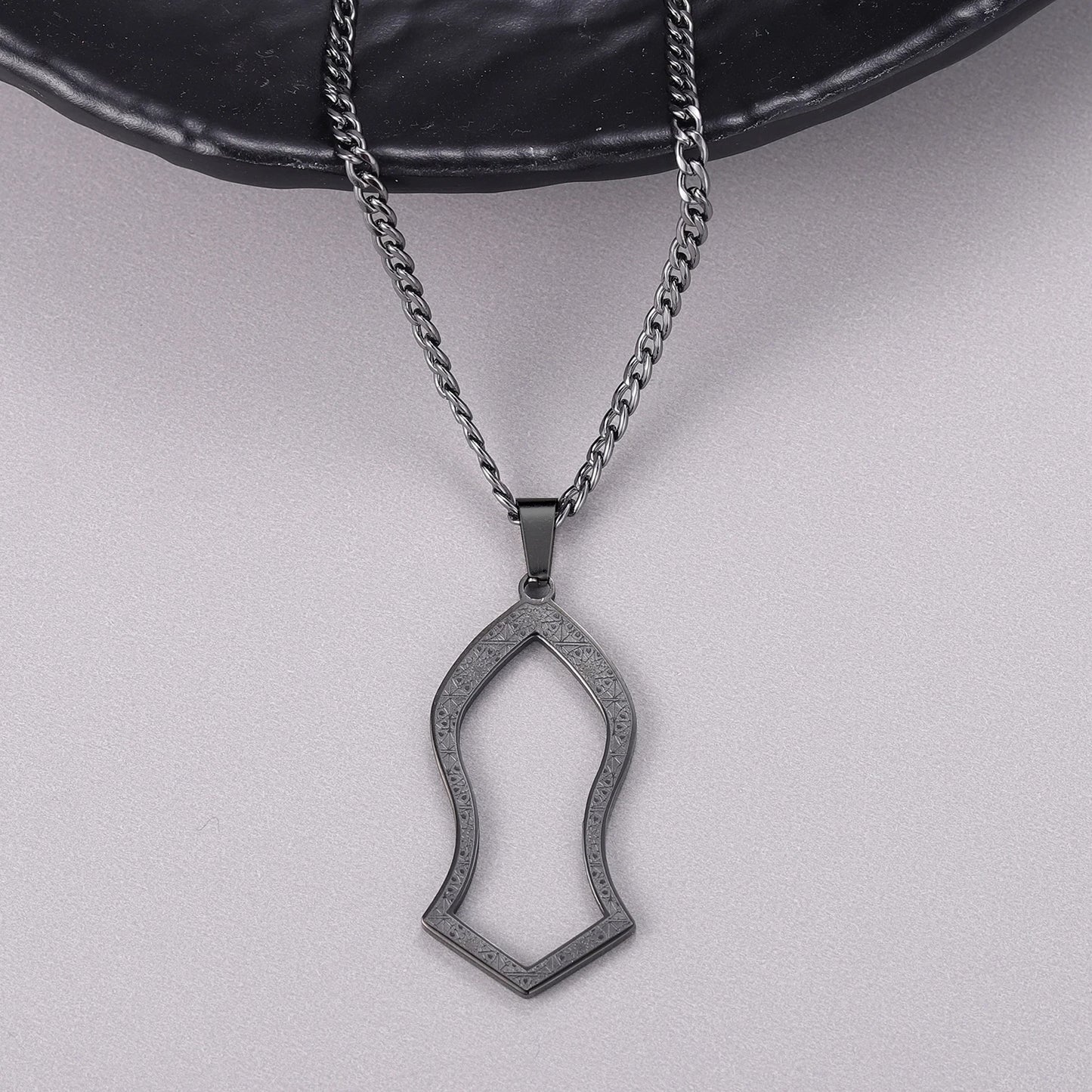 NALAIN NECKLACE Pendant Stainless Steel Jewelry Arabic God Messager Gift For men AYATUL KURS Muslim Allah's Slipper Pendant