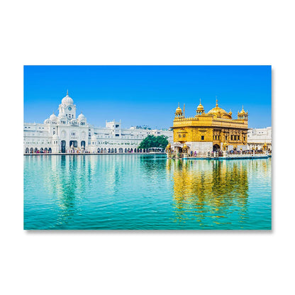 Sikhism Canvas Painting Golden Temple Amritsar Posters Wall Art Hindu Religion Holy Land Pictures for Living Room Decor Unframed