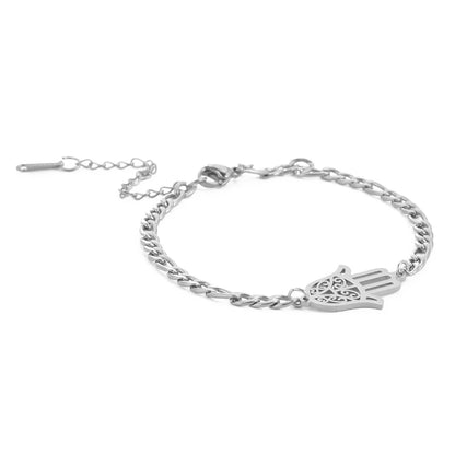 Skyrim Amulet Hamsa Hand of Fatima Bracelets on Hand Gold Color Women's Bracelet Stainless Steel Islamic Lucky Jewelry Gift 2026