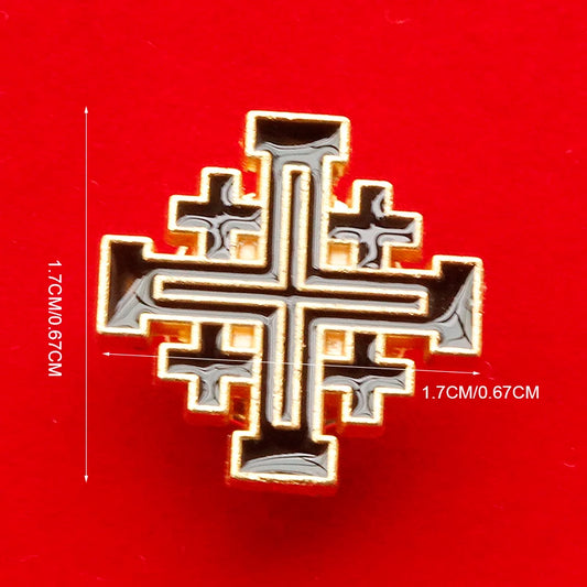 Catholic Christian Jerusalem Cross Brooch Badge religious jewelry articulos religiosos catolico church halo gifts