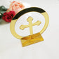 20pcs 10cm High Mirror Cross Prayer for Table God Bless of The Lord's Prayer Christening & Baptism House Moving